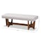 Baxton Studio Theo Mid-Century Beige Upholstered Walnut Finished Bench 159-9834 - alternate 8